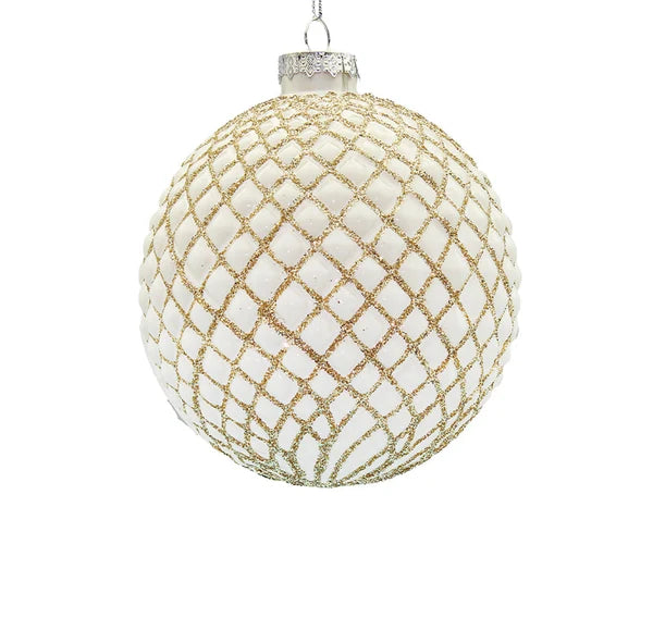 10CM REGAL ANTIQUE CHAMPAGNE BALL ORNAMENT
