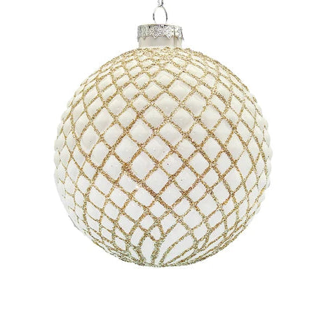12CM REGAL ANTIQUE CHAMPAGNE BALL ORNAMENT