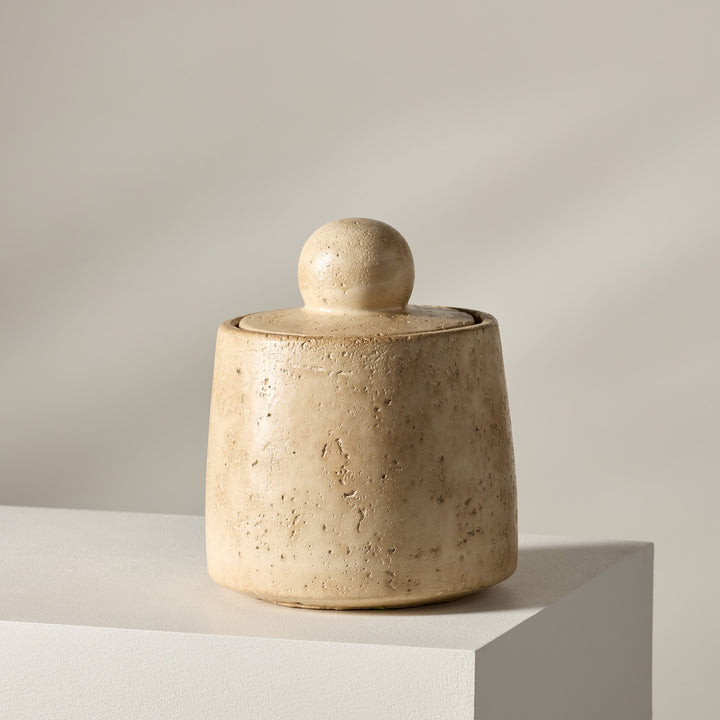 PINE - CANISTER SM CEMENT TRAVERTINE