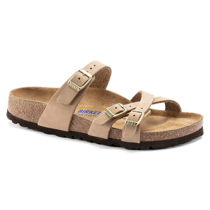 BIRKENSTOCK- WOMEN'S FRANCA SOFT FOOTBED NUBUCK LEATHER SANDAL