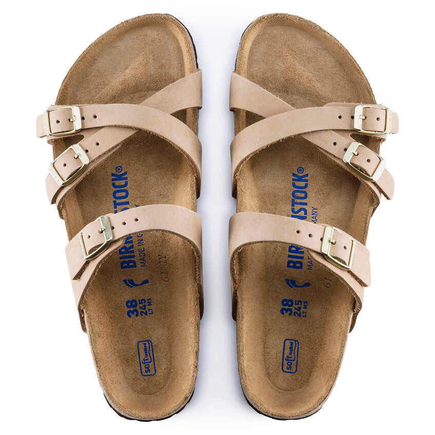 BIRKENSTOCK- WOMEN'S FRANCA SOFT FOOTBED NUBUCK LEATHER SANDAL