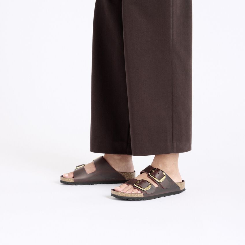 BIRKENSTOCK- WOMEN'S ARIZONA NATURAL LEATHER OILED BIG BUCKLE SANDAL