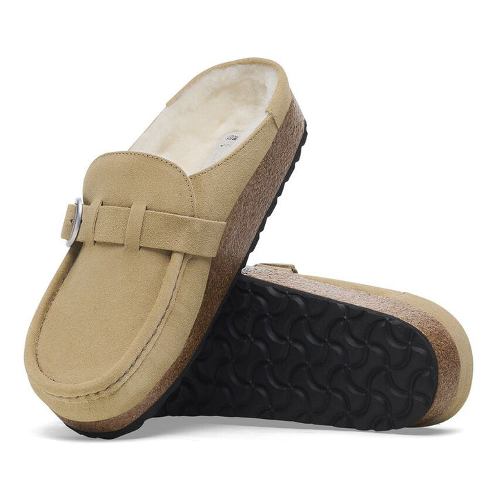 BIRKENSTOCK- WOMEN'S BUCKLEY SHERLING SUEDE LEATHER SHOE