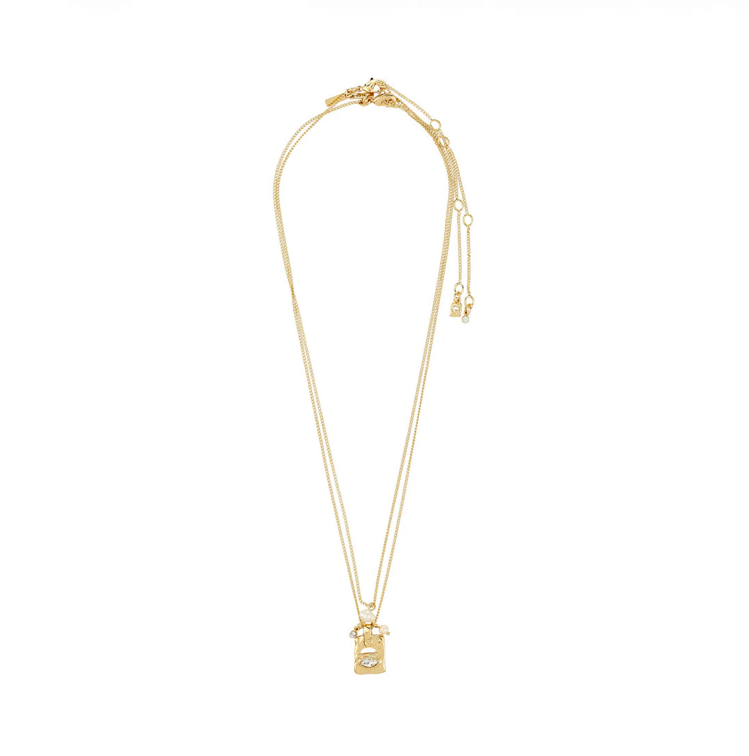 PILGRIM - Necklace : Fire : Gold Plated : Crystal