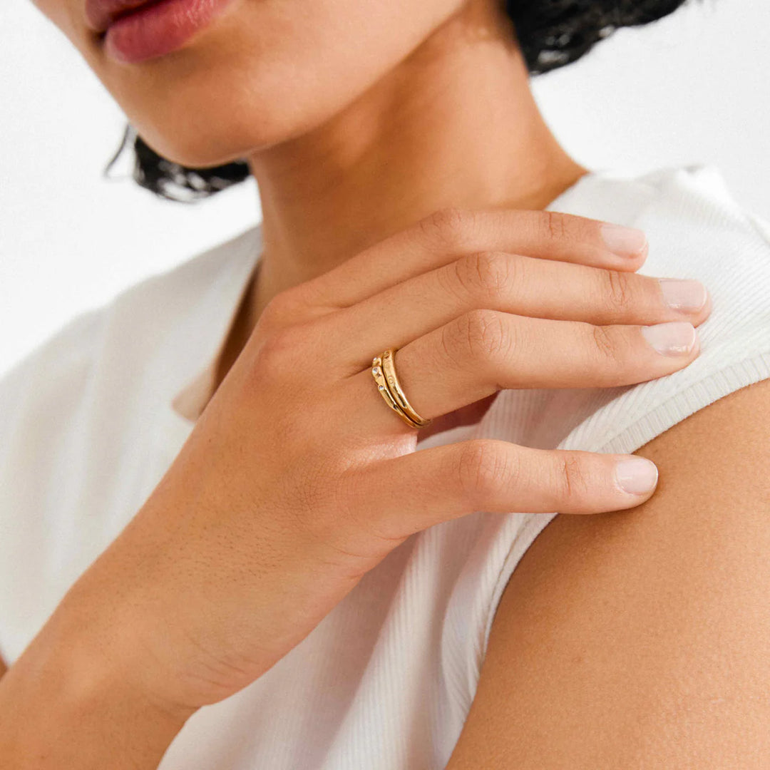 PILGRIM - (W) Ring : Fire : Gold Plated : Crystal