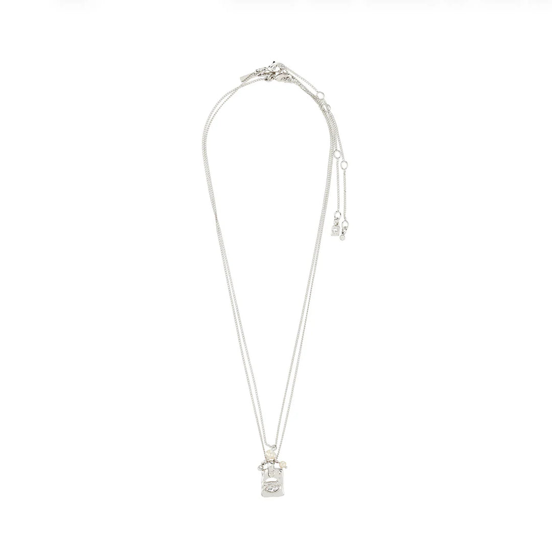 PILGRIM - Necklace : Fire : Silver Plated : Crystal