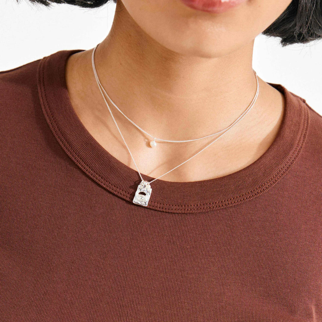 PILGRIM - Necklace : Fire : Silver Plated : Crystal