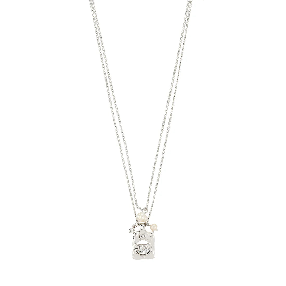 PILGRIM - Necklace : Fire : Silver Plated : Crystal