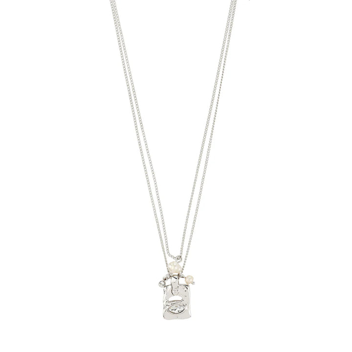 PILGRIM - Necklace : Fire : Silver Plated : Crystal