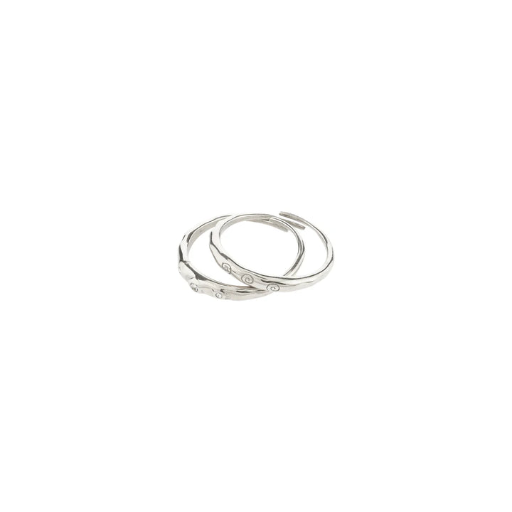 PILGRIM - (W) Ring : Fire : Silver Plated : Crystal