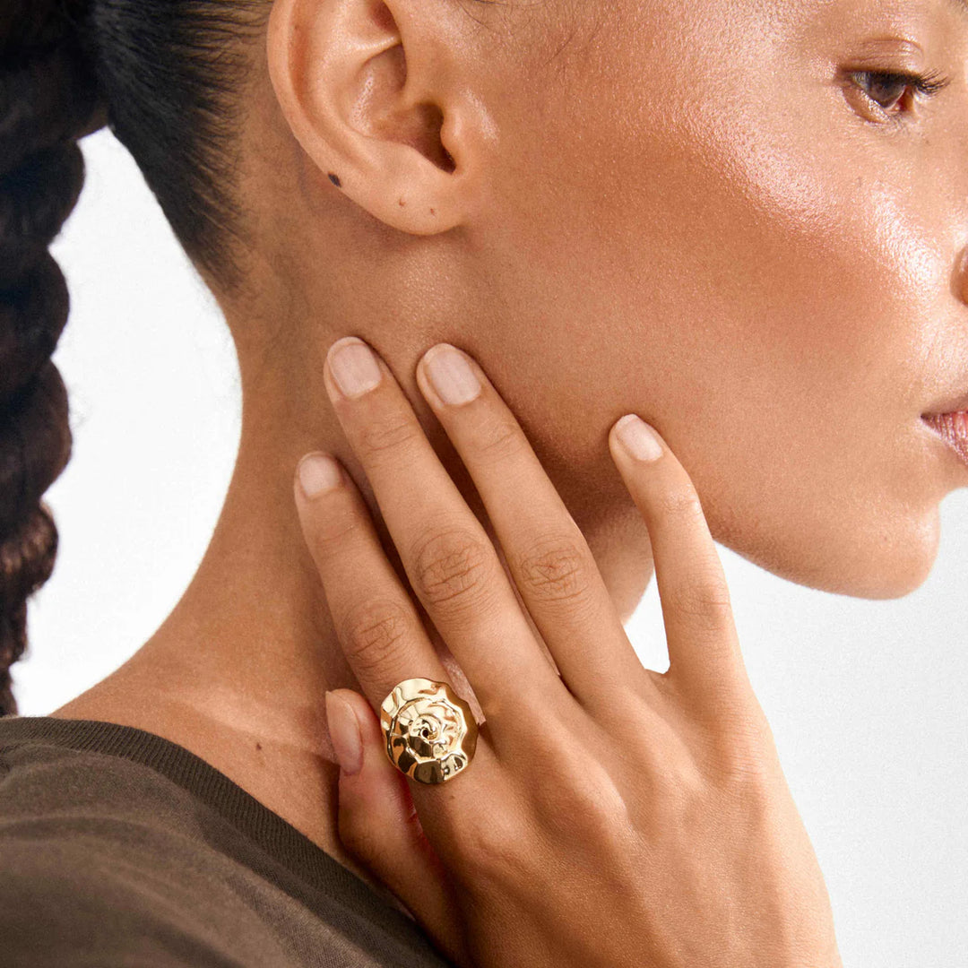 PILGRIM - HAZE RING GOLD-PLATED