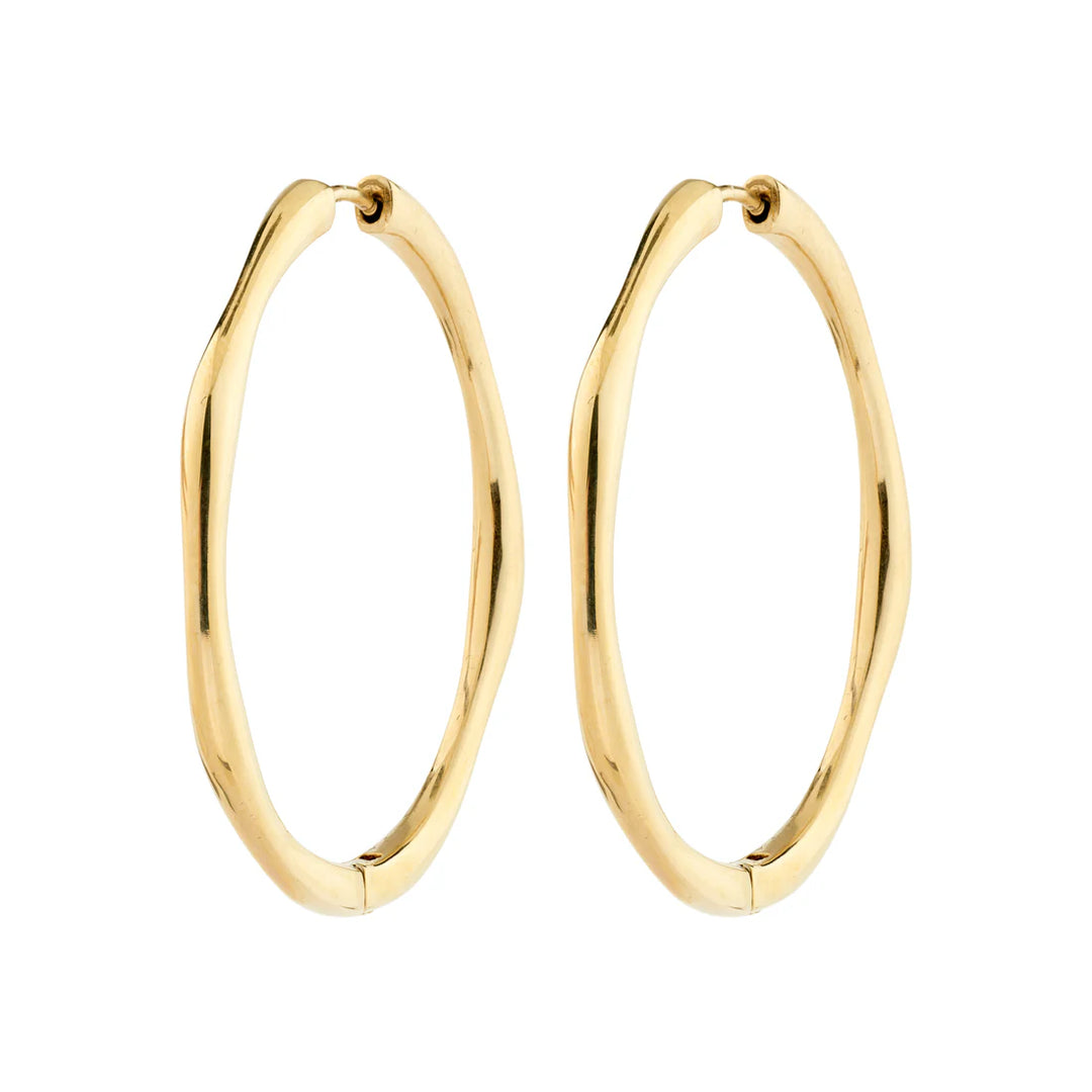 PILGRIM - HAZE HOOP EARRINGS GOLD-PLATED - GOLD PLATED
