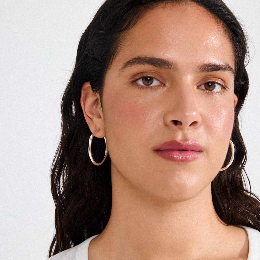 PILGRIM - HAZE HOOP EARRINGS SILVER-PLATED - SILVER PLATED