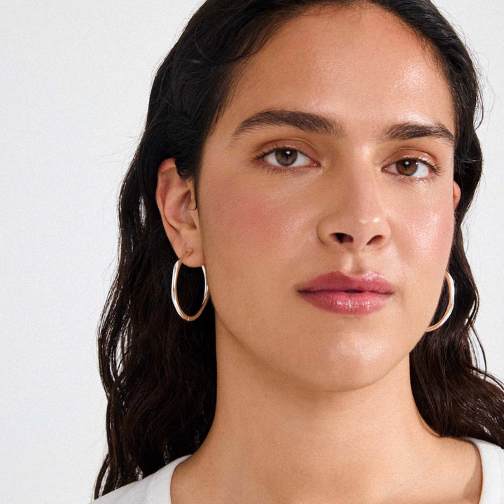 PILGRIM - HAZE HOOP EARRINGS SILVER-PLATED - SILVER PLATED