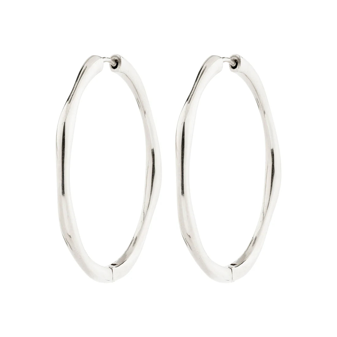 PILGRIM - HAZE HOOP EARRINGS SILVER-PLATED - SILVER PLATED