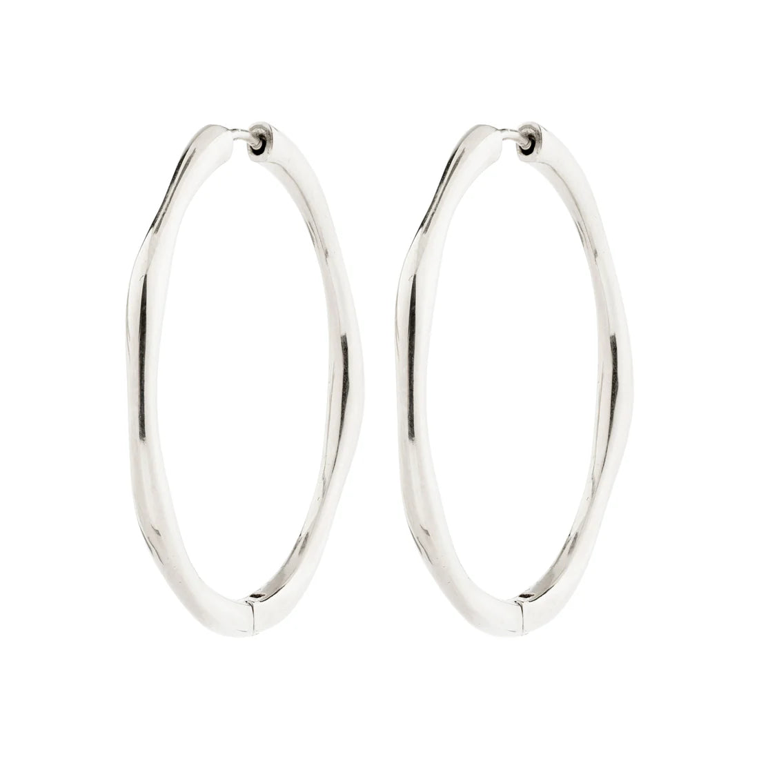 PILGRIM - HAZE HOOP EARRINGS SILVER-PLATED - SILVER PLATED
