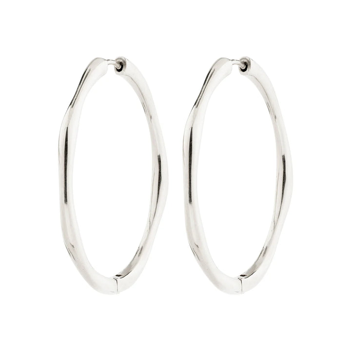 PILGRIM - HAZE HOOP EARRINGS SILVER-PLATED - SILVER PLATED