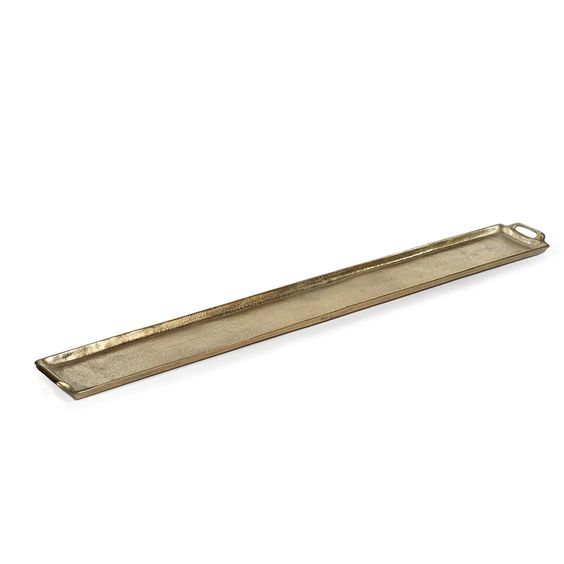 ZODAX- RECTANGULAR GOLD ALUMINUM TRAY - LARGE 