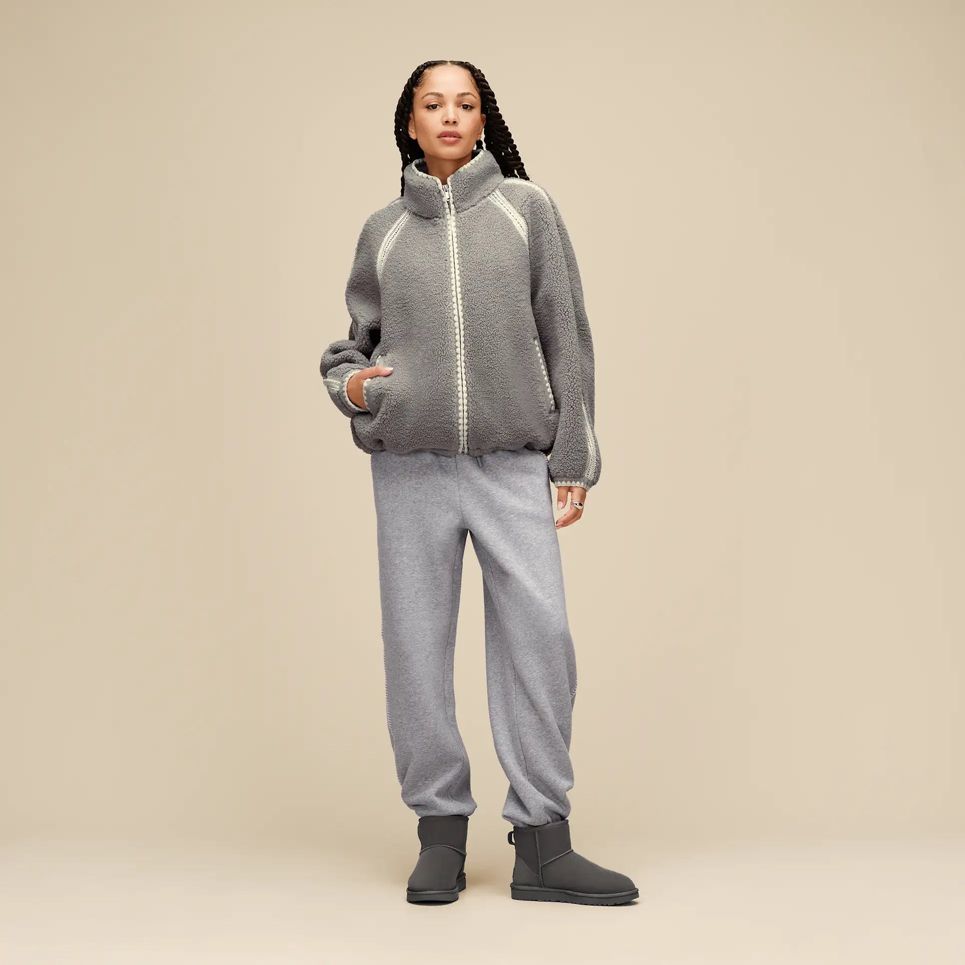 UGG - WOMEN'S NIKIA CROCHET UGGFLUFF JACKET
