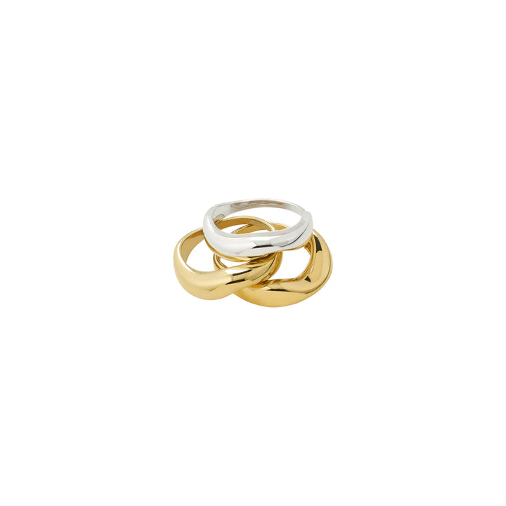 PILGRIM - NOVA RINGS 3-IN-1 SET, GOLD-PLATED