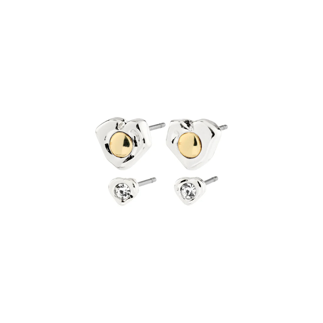 PILGRIM - NOVA EARRINGS 2-IN-1 SET, SILVER-PLATED