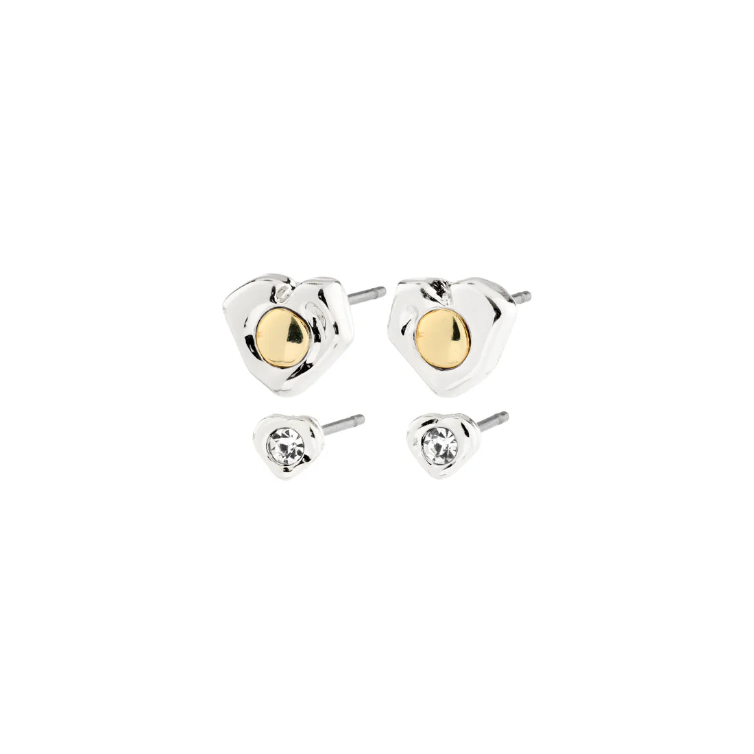 PILGRIM - NOVA EARRINGS 2-IN-1 SET, SILVER-PLATED