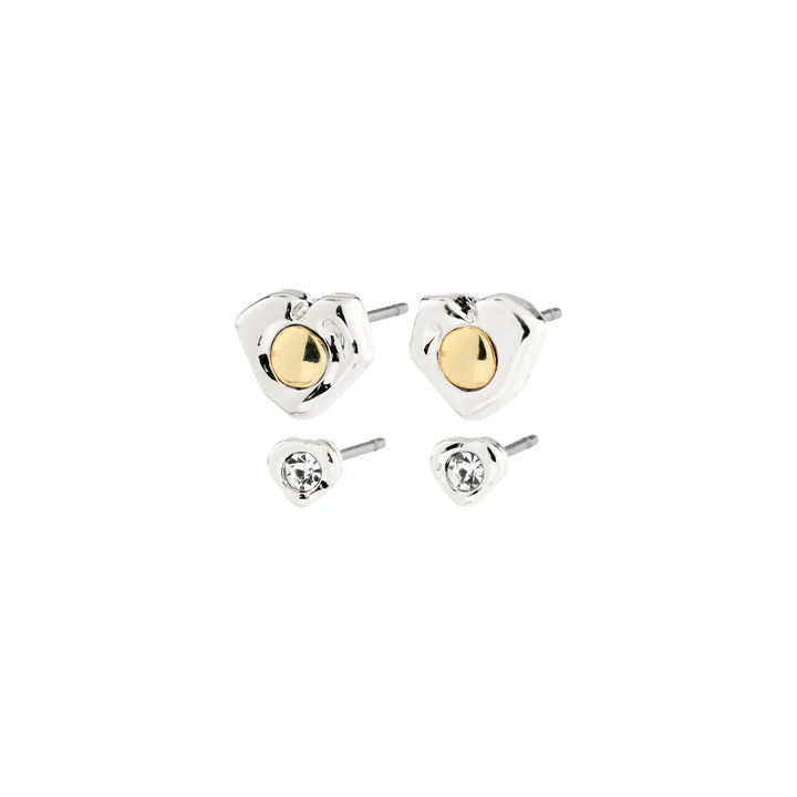 PILGRIM - NOVA EARRINGS 2-IN-1 SET, SILVER-PLATED