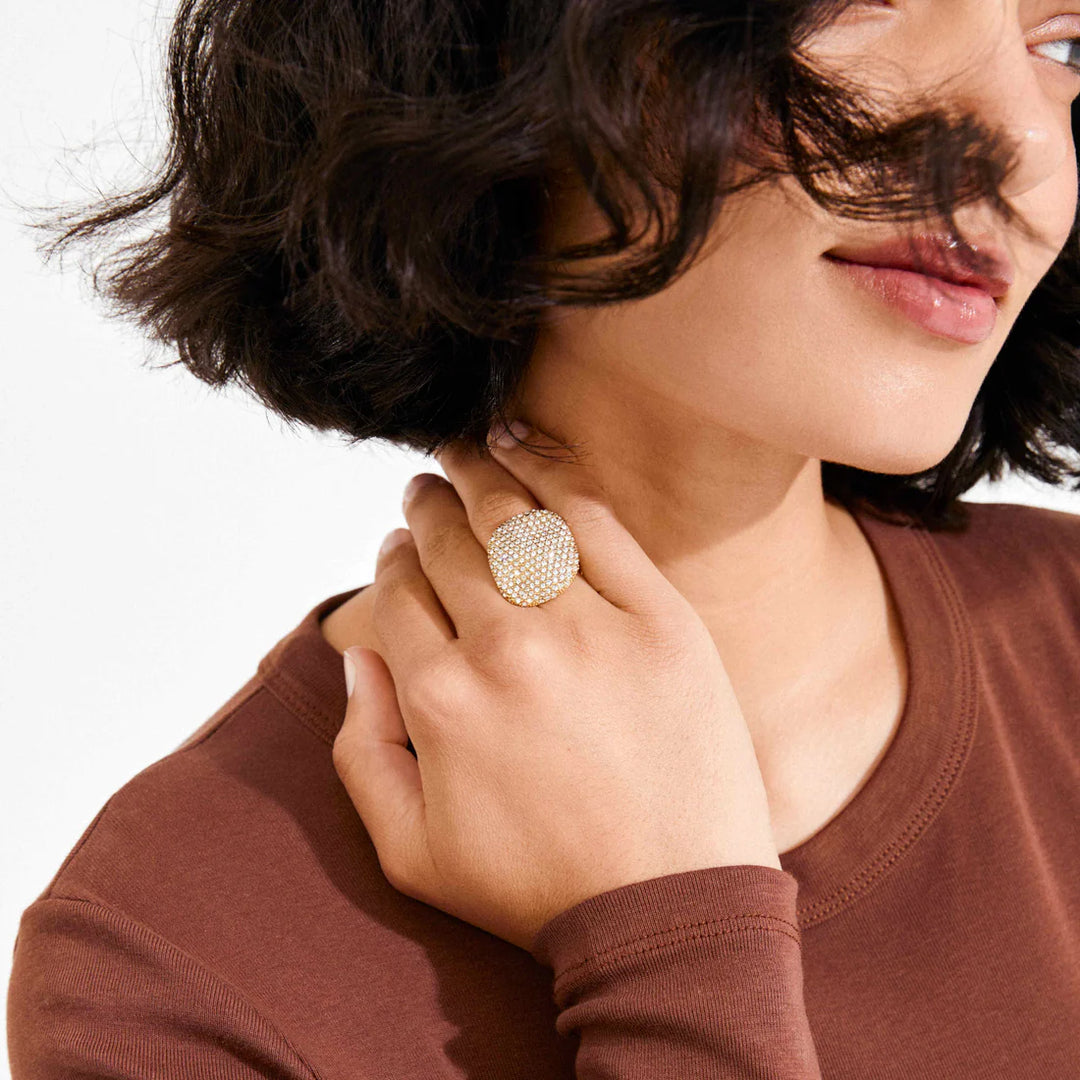 PILGRIM - Ring : Ember : Gold Plated : Crystal - Gold Plated