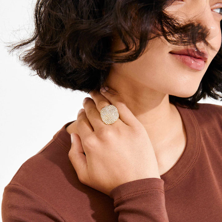PILGRIM - Ring : Ember : Gold Plated : Crystal - Gold Plated
