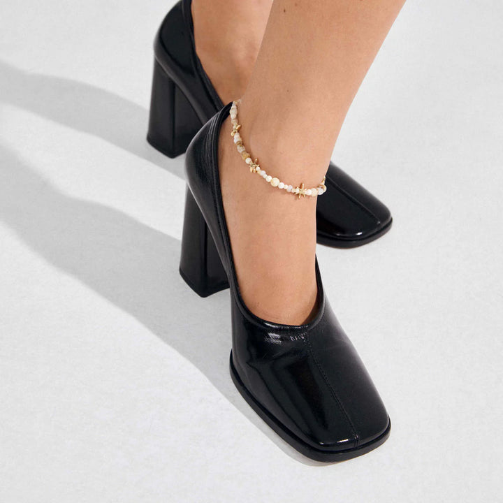 PILGRIM - PRISM ANKLE CHAIN WHITE/GOLD-PLATED - GOLD PLATED