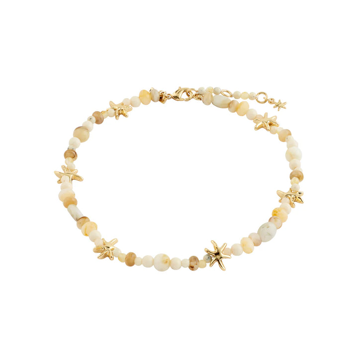 PILGRIM - PRISM ANKLE CHAIN WHITE/GOLD-PLATED - GOLD PLATED