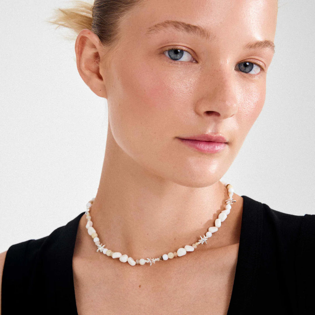 PILGRIM - PRISM NECKLACE WHITE/GOLD-PLATED - GOLD, PLATED