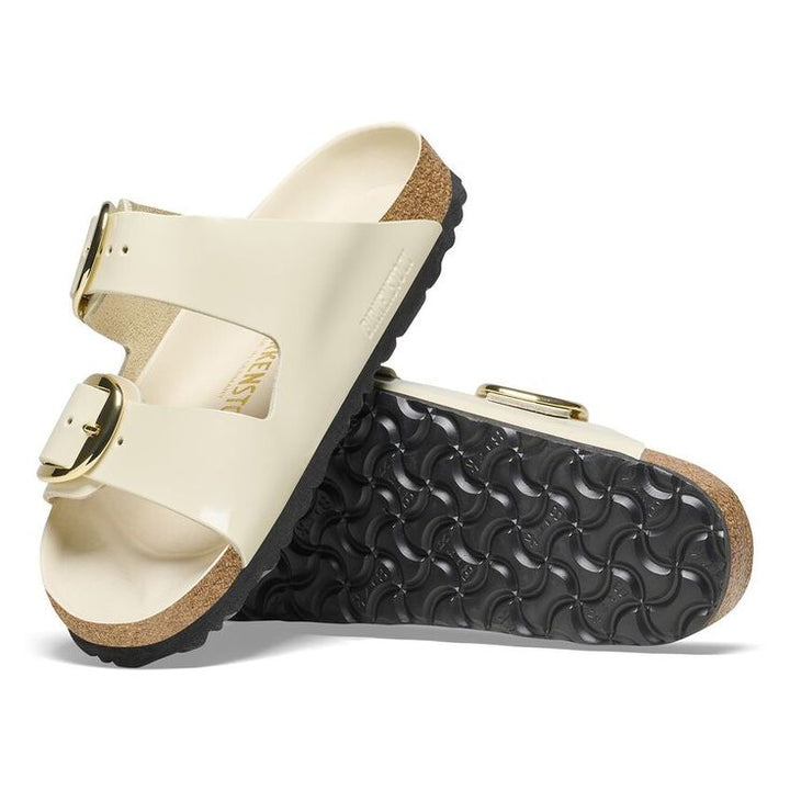 BIRKENSTOCK- ARIZONA BIG BUCKLE NATURAL LEATHER PATENT- HIGH SHINE SANDAL