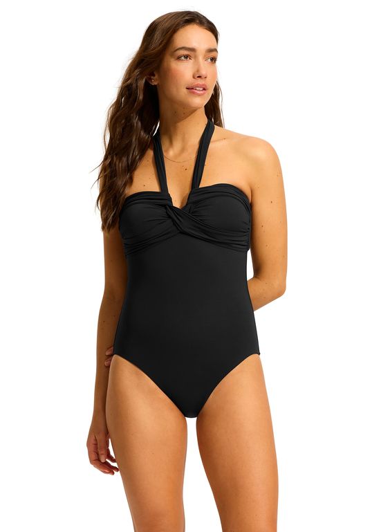 SEAFOLLY- LADIES HALTER BANDEAU ONE PIECE 