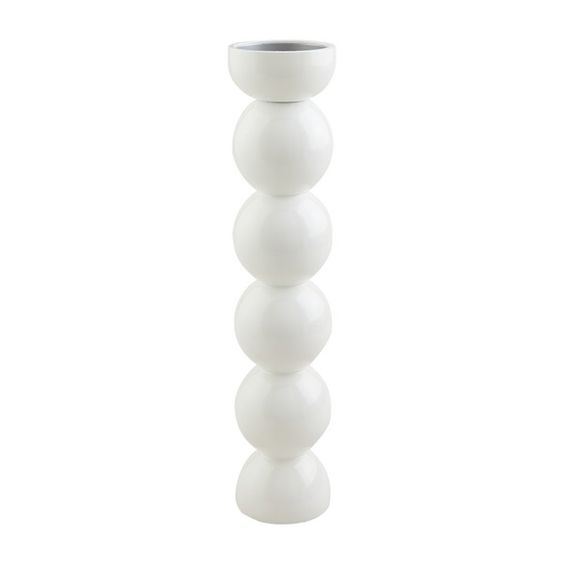 MUDPIE- MED WHITE LACQUER CANDLE STICK