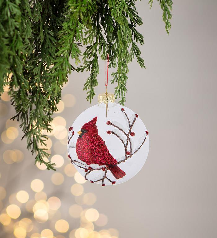 ABBOTT - RED CARDINAL BALL ORNAMENT-3"D