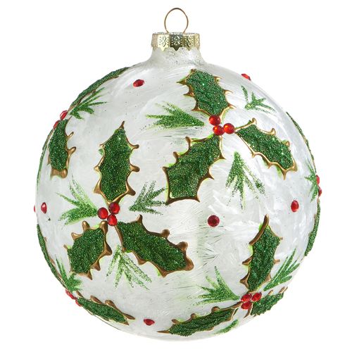 RAZ IMPORT- HOLLY LEAF ORNAMENT 
