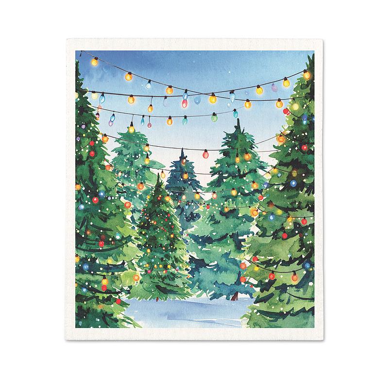 ABBOTT - CHRISTMAS TREE LOT  DISHCLOTH-6.75X7.5"L