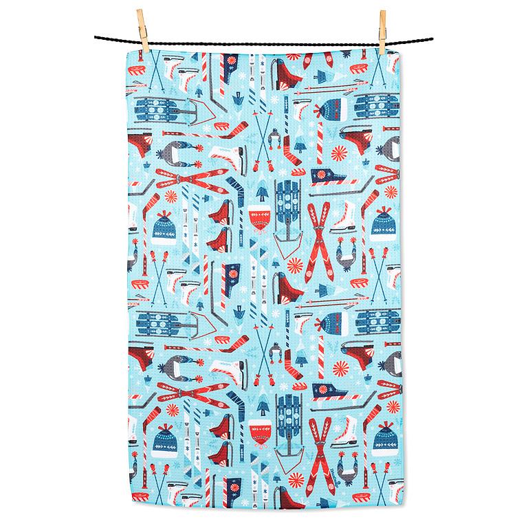 ABBOTT - WINTER SPORTS EQUIPMENT KITCHEN TOWEL-17X29"L