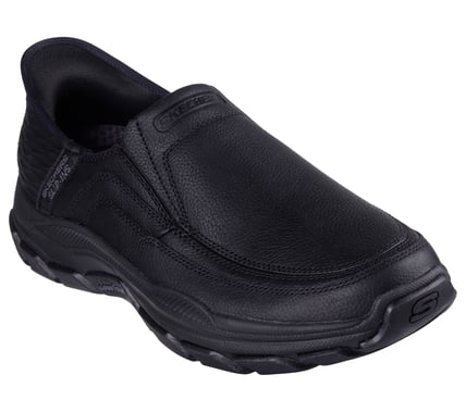 SKECHERS- MEN'S RESPECTED-ELGIN MOC TOE LEATHER SLIP-IN SHOE