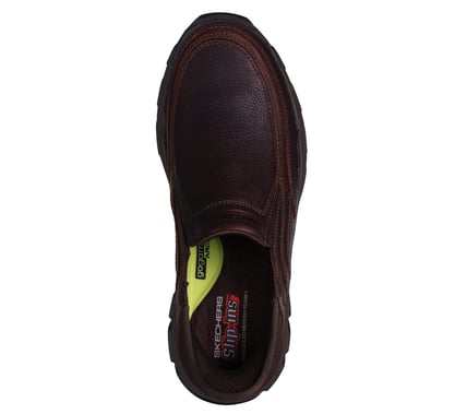 SKECHERS- MEN'S RESPECTED-ELGIN MOC TOE LEATHER SLIP-IN SHOE