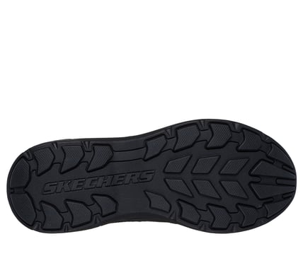 SKECHERS- MEN'S POLLARD DUAL GORE LEATHER MOC TOE SLIP-IN SHOE