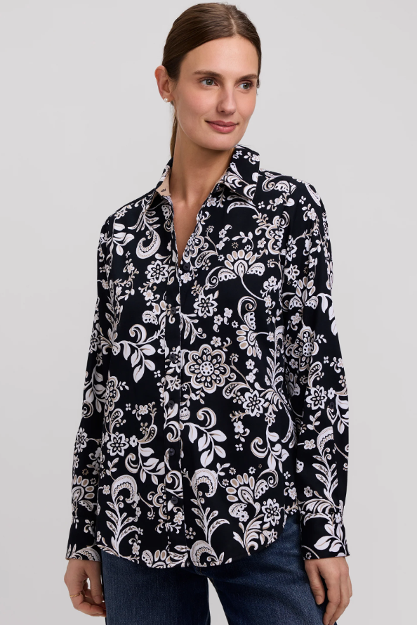 FOXCROFT - MARGIE L/S SHIRT W/ ROLL TAB
