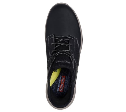 SKECHERS- MEN'S SLADE - SLADE ROUND TOE LEATHER BUNGEE SLIP-IN SHOE