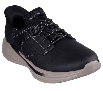 SKECHERS- MEN'S SLADE - SLADE ROUND TOE LEATHER BUNGEE SLIP-IN SHOE