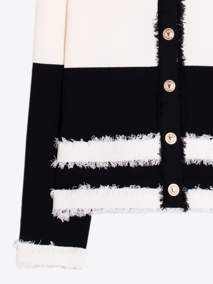 VILAGALLO - WOMEN'S BICOLOUR CARDIGAN