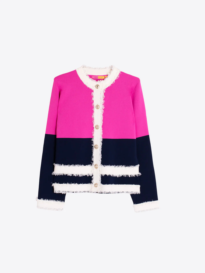 VILAGALLO - WOMEN'S BICOLOUR CARDIGAN