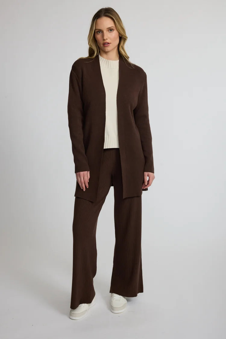 PISTACHE - OPEN FINE KNIT CARDIGAN COAT