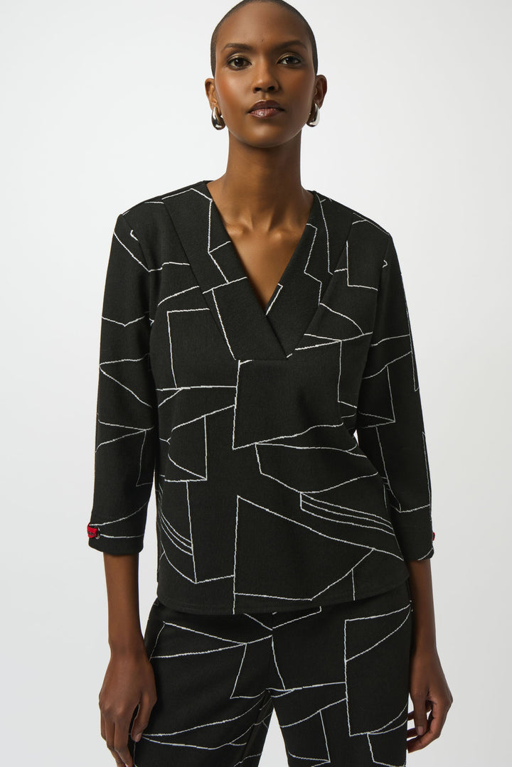 JOSEPH RIBKOFF- WOMEN'S V NECK PULLOVER TOP