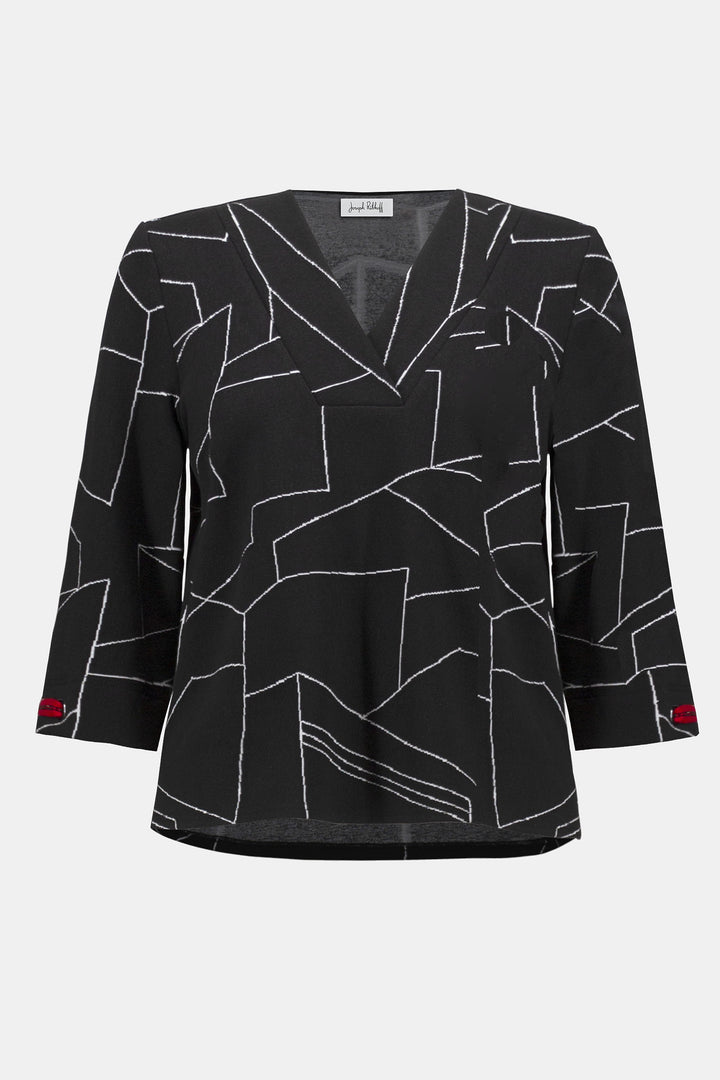 JOSEPH RIBKOFF- WOMEN'S V NECK PULLOVER TOP